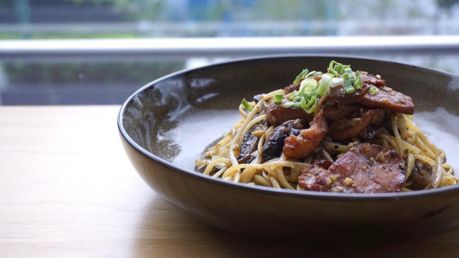 Smoked duck aglio olio pasta at 209 Cafe Sunway GRID